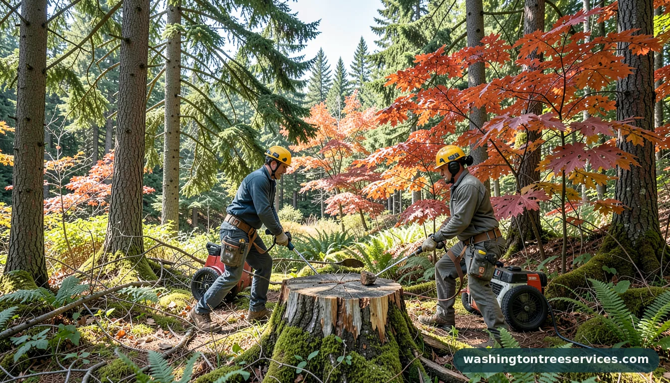 Certified arborists handling what kills stumps in Washington what kills stumps - certified arborists at work in Washington