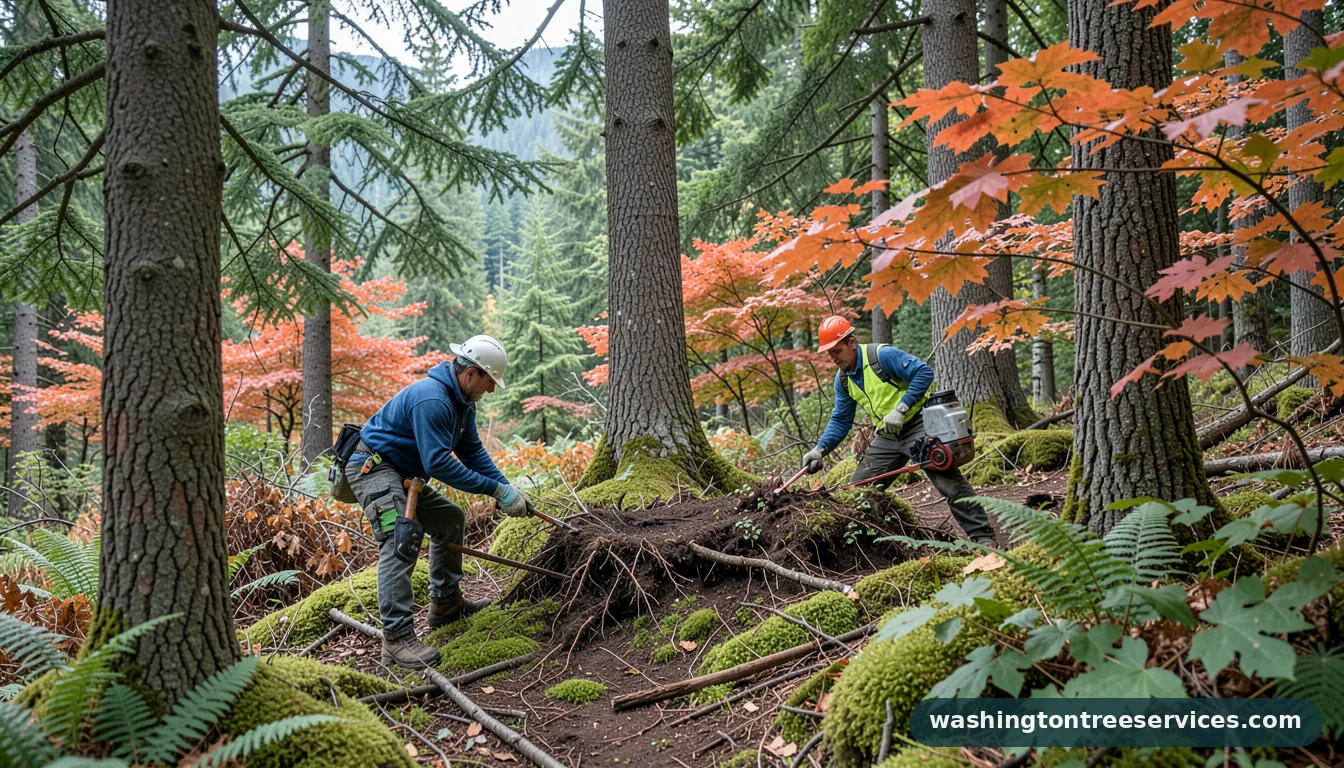 what kills tree roots quickly - completed tree work by Washington Tree Services
