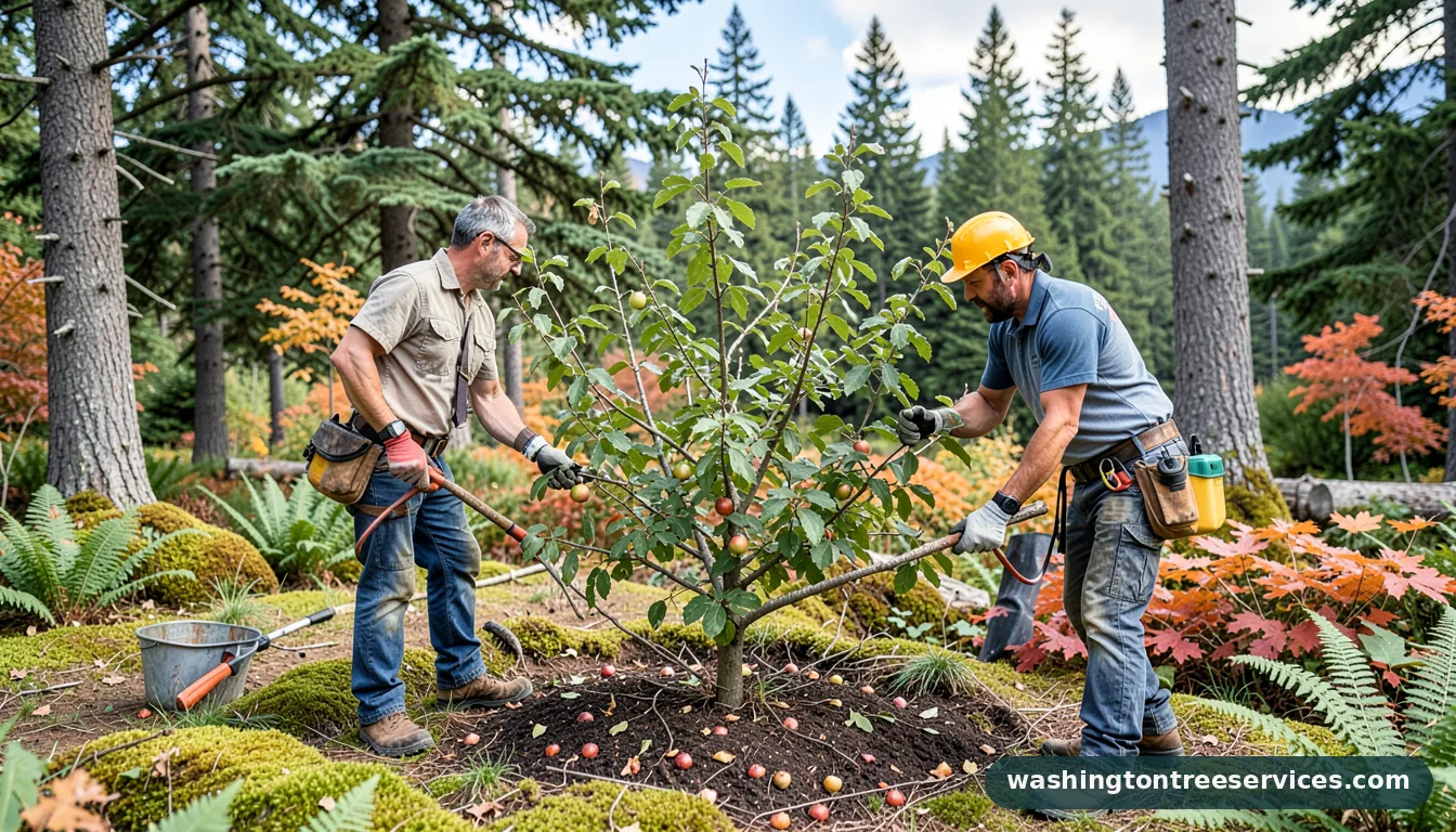 Professional equipment for what time of year is best to prune fruit trees in Washington what time of year is best to prune fruit trees - tree service equipment and crew in Washington