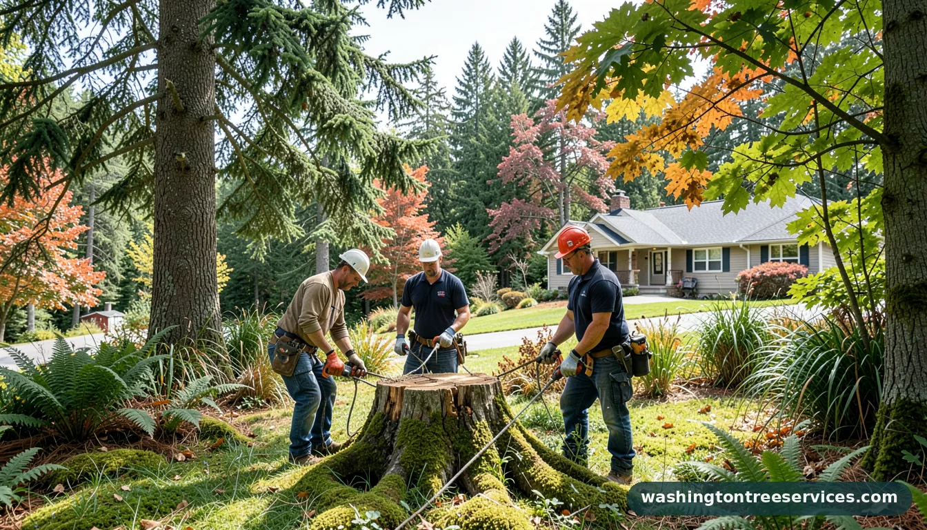 Completed what to do with tree stump in yard project by Washington Tree Services what to do with tree stump in yard - completed tree work by Washington Tree Services