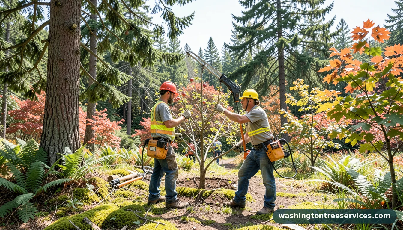 when is a good time to prune apple trees - tree service equipment and crew in Washington