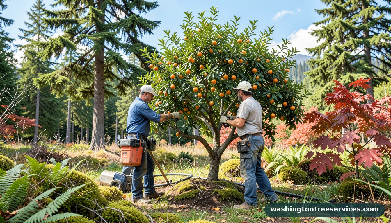 Certified arborists handling when is the best time to prune an orange tree in Washington when is the best time to prune an orange tree - certified arborists at work in Washington