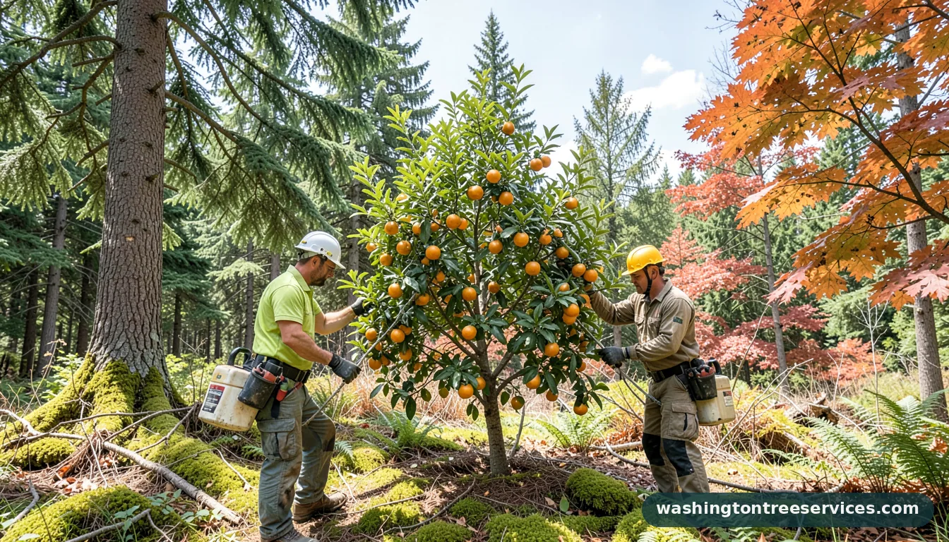 Professional equipment for when is the best time to prune an orange tree in Washington when is the best time to prune an orange tree - tree service equipment and crew in Washington