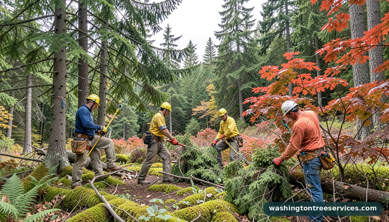 when is the best time to prune trees - tree service equipment and crew in Washington