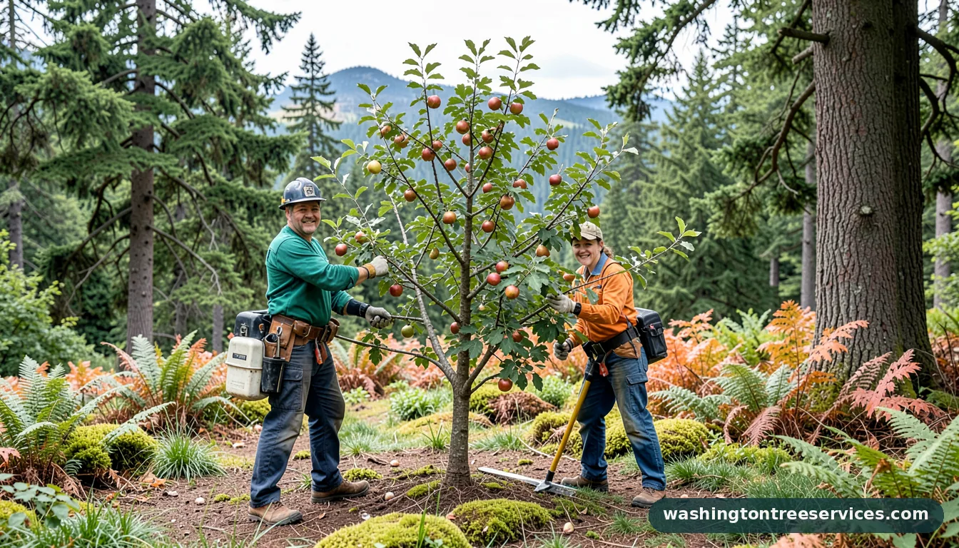 Certified arborists handling when is the best time to trim apple trees in Washington when is the best time to trim apple trees - certified arborists at work in Washington