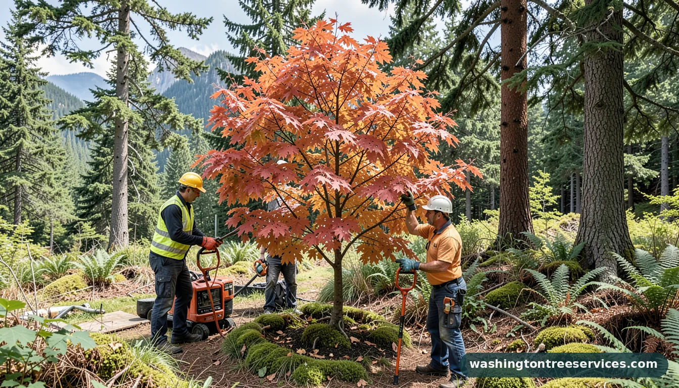 when's the best time to prune a maple tree - tree service equipment and crew in Washington