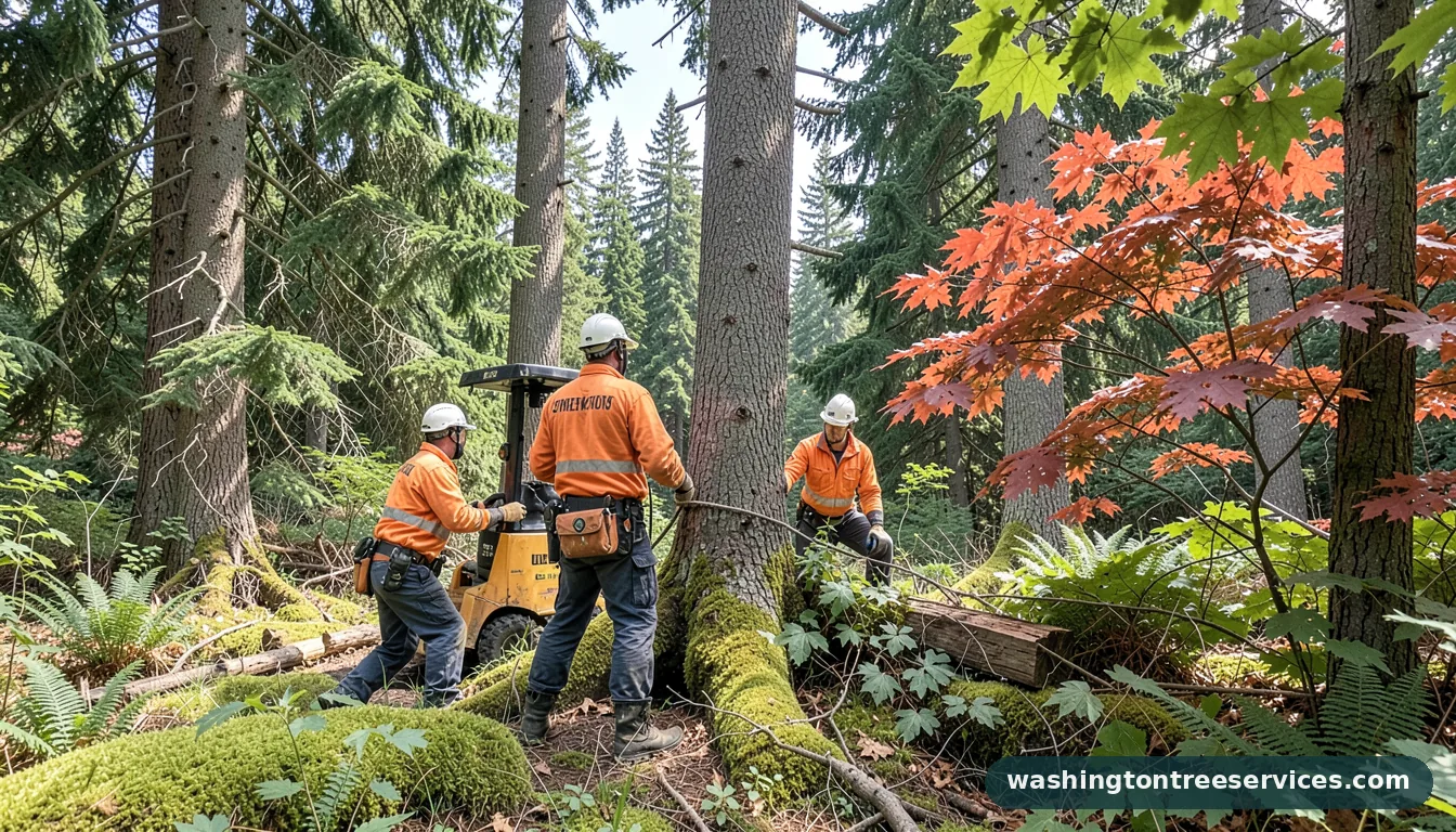 when should you trim your trees - tree service equipment and crew in Washington