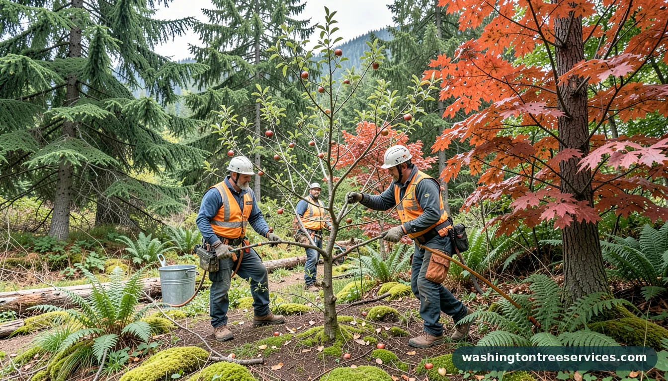 Certified arborists handling when to prune apple trees in Washington when to prune apple trees - certified arborists at work in Washington