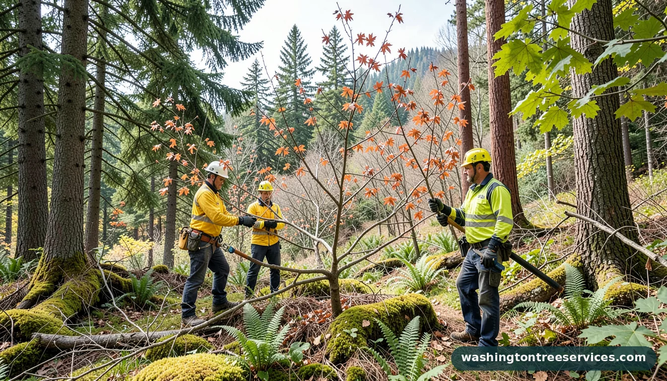 when to prune cherry trees in washington state - tree service equipment and crew in Washington