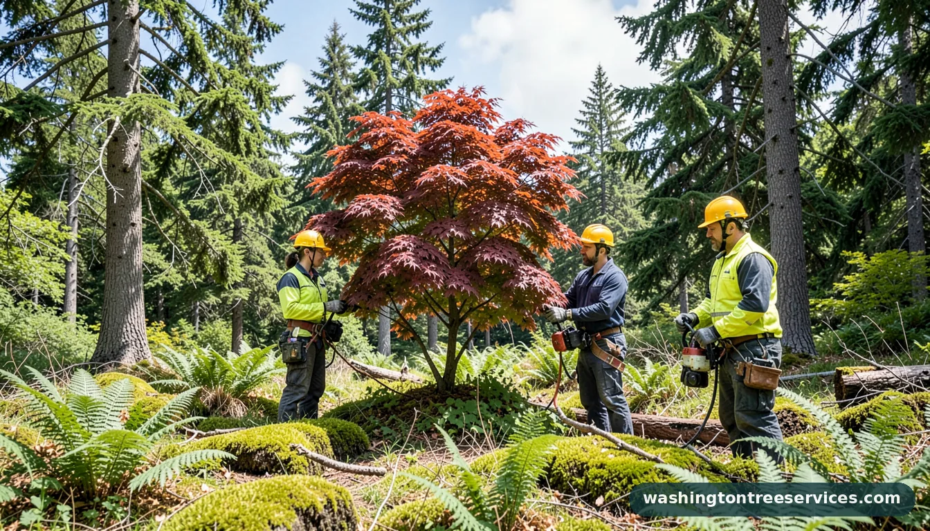 when to prune dwarf japanese maple - completed tree work by Washington Tree Services
