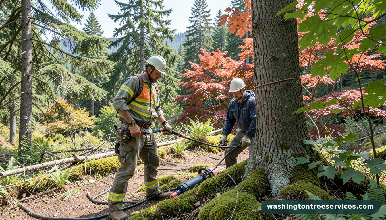 when to prune flowering trees - tree service equipment and crew in Washington