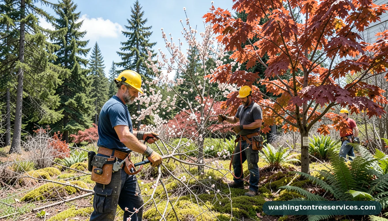when to prune flowering trees - completed tree work by Washington Tree Services