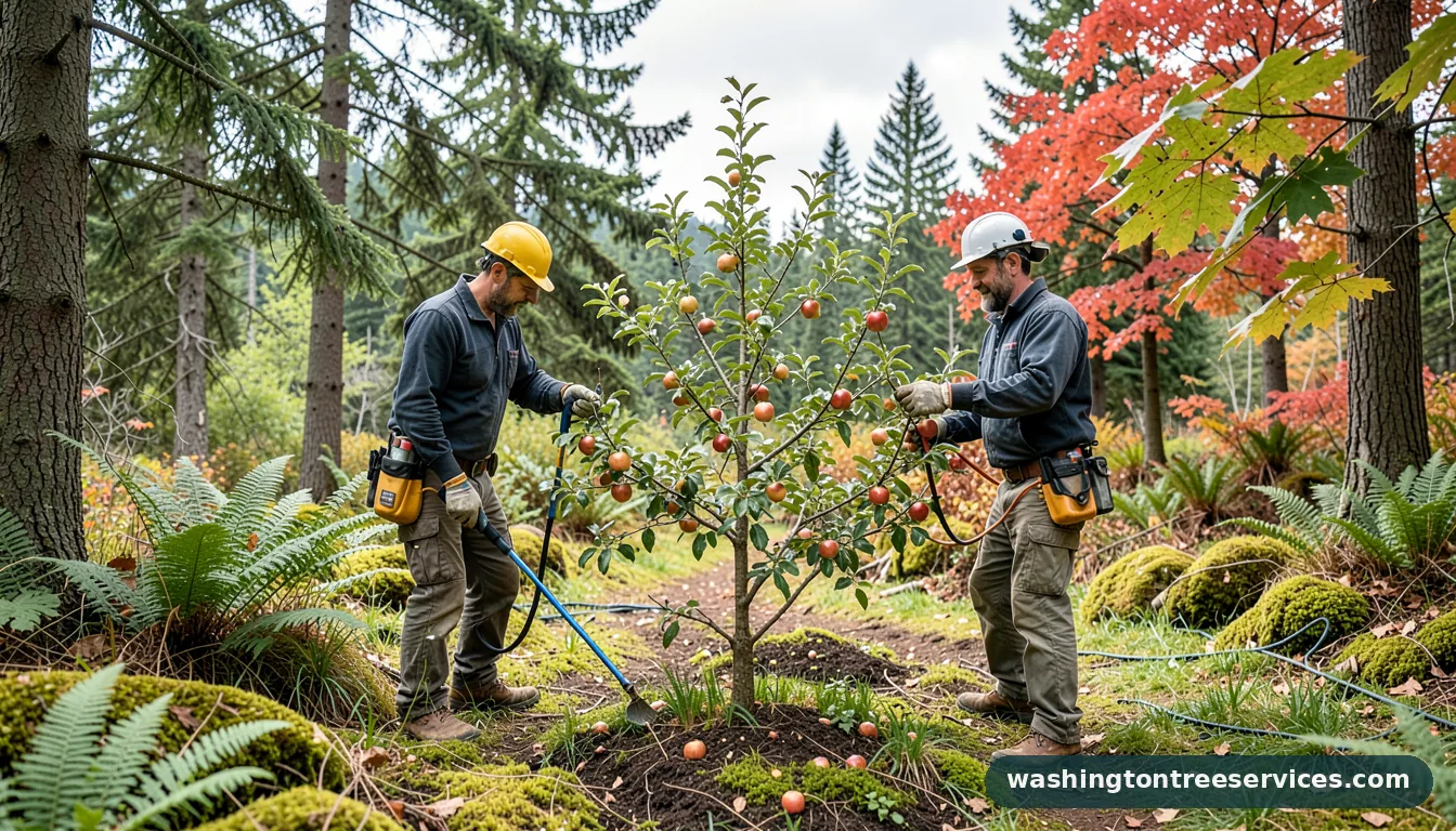 Certified arborists handling when to prune honeycrisp apple trees in Washington when to prune honeycrisp apple trees - certified arborists at work in Washington