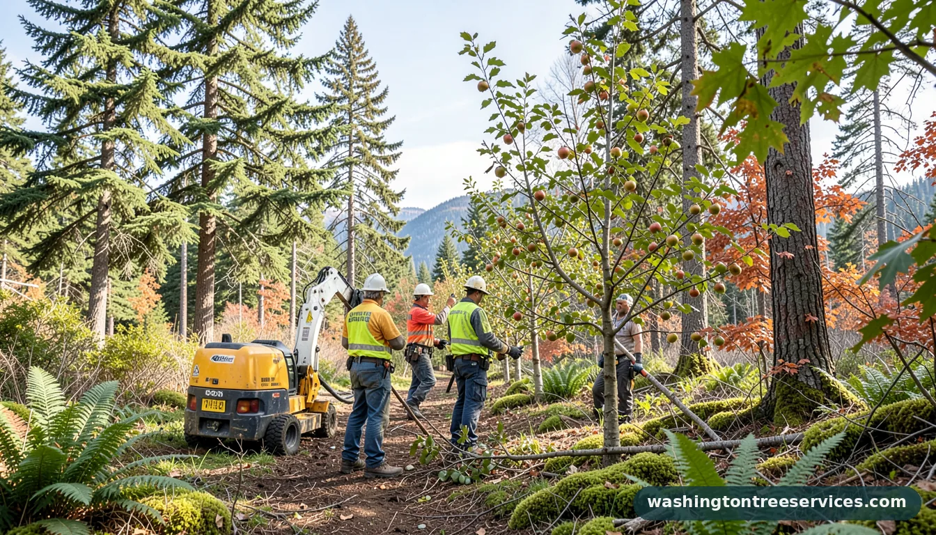 Professional equipment for when to prune honeycrisp apple trees in Washington when to prune honeycrisp apple trees - tree service equipment and crew in Washington