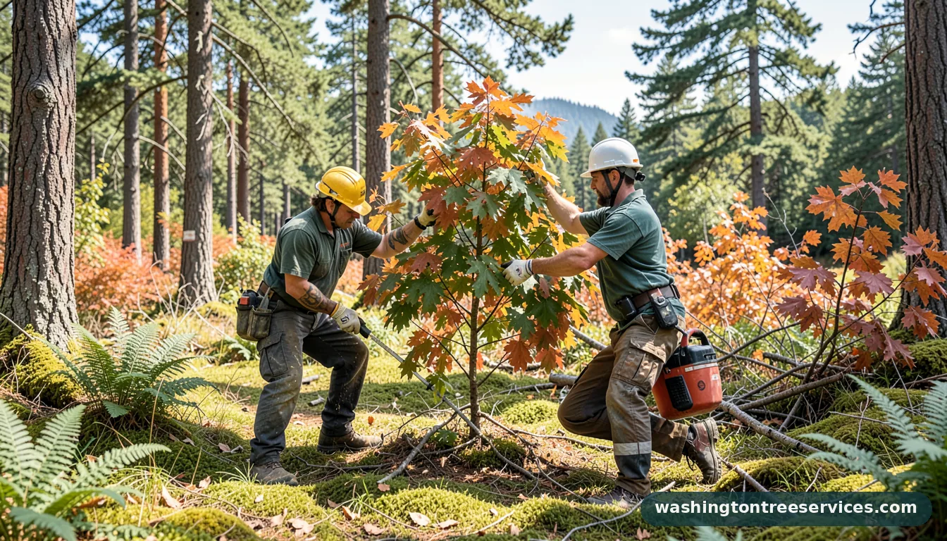 when to prune maple trees - tree service equipment and crew in Washington
