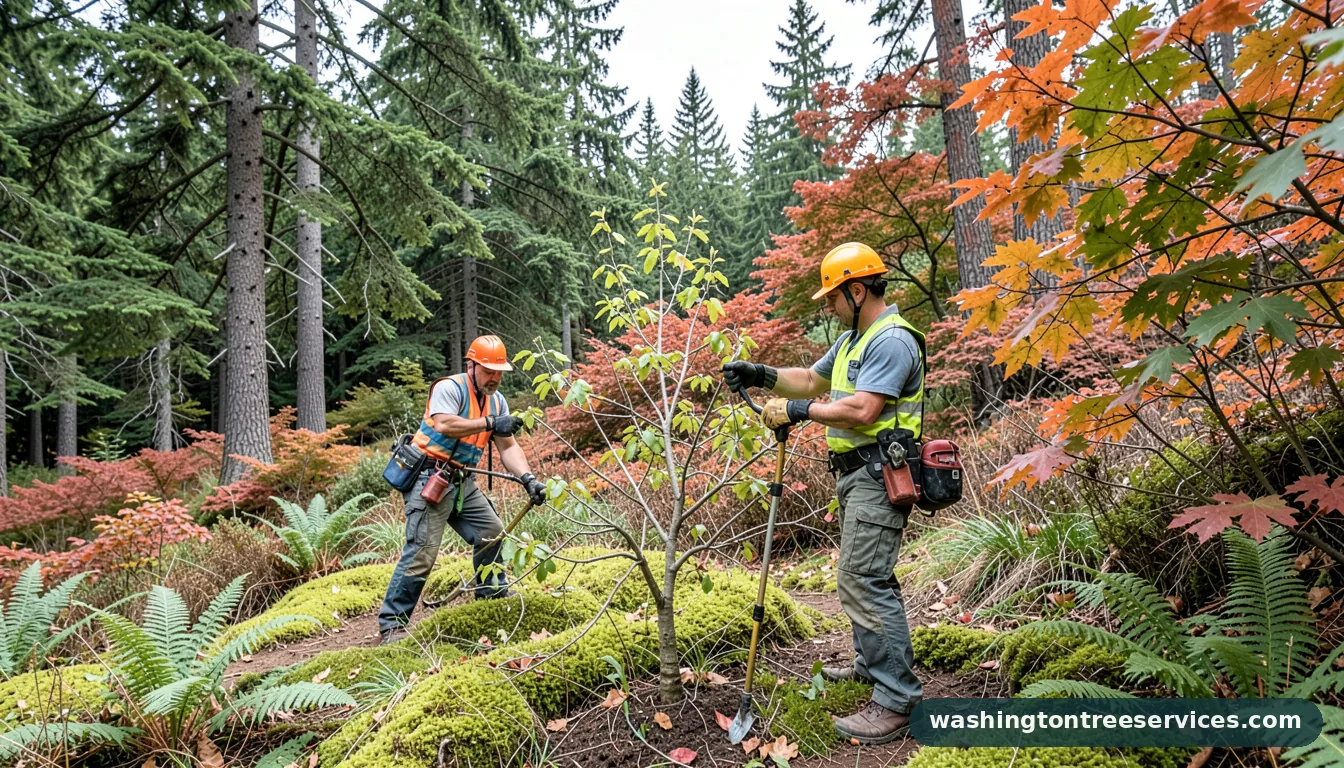 when to prune peach trees - tree service equipment and crew in Washington