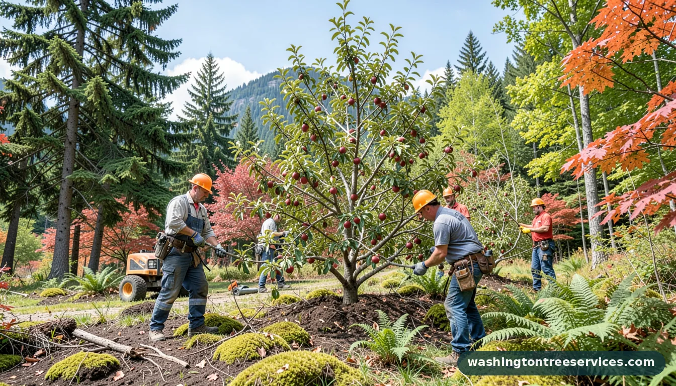 when to prune peach trees - completed tree work by Washington Tree Services