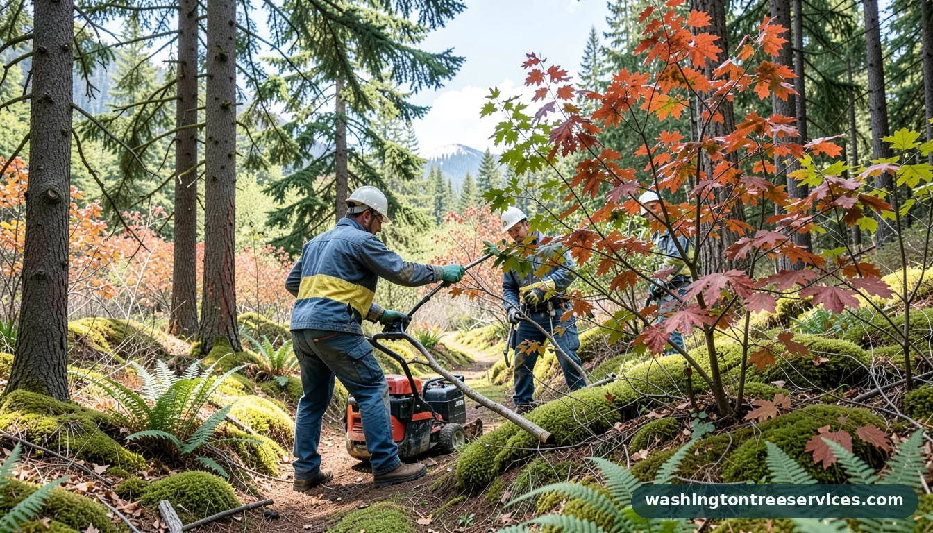 when to prune plum trees - tree service equipment and crew in Washington