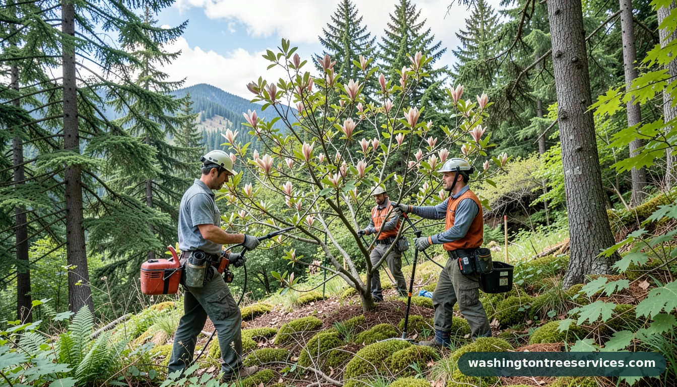 Completed when to trim a magnolia tree project by Washington Tree Services when to trim a magnolia tree - completed tree work by Washington Tree Services