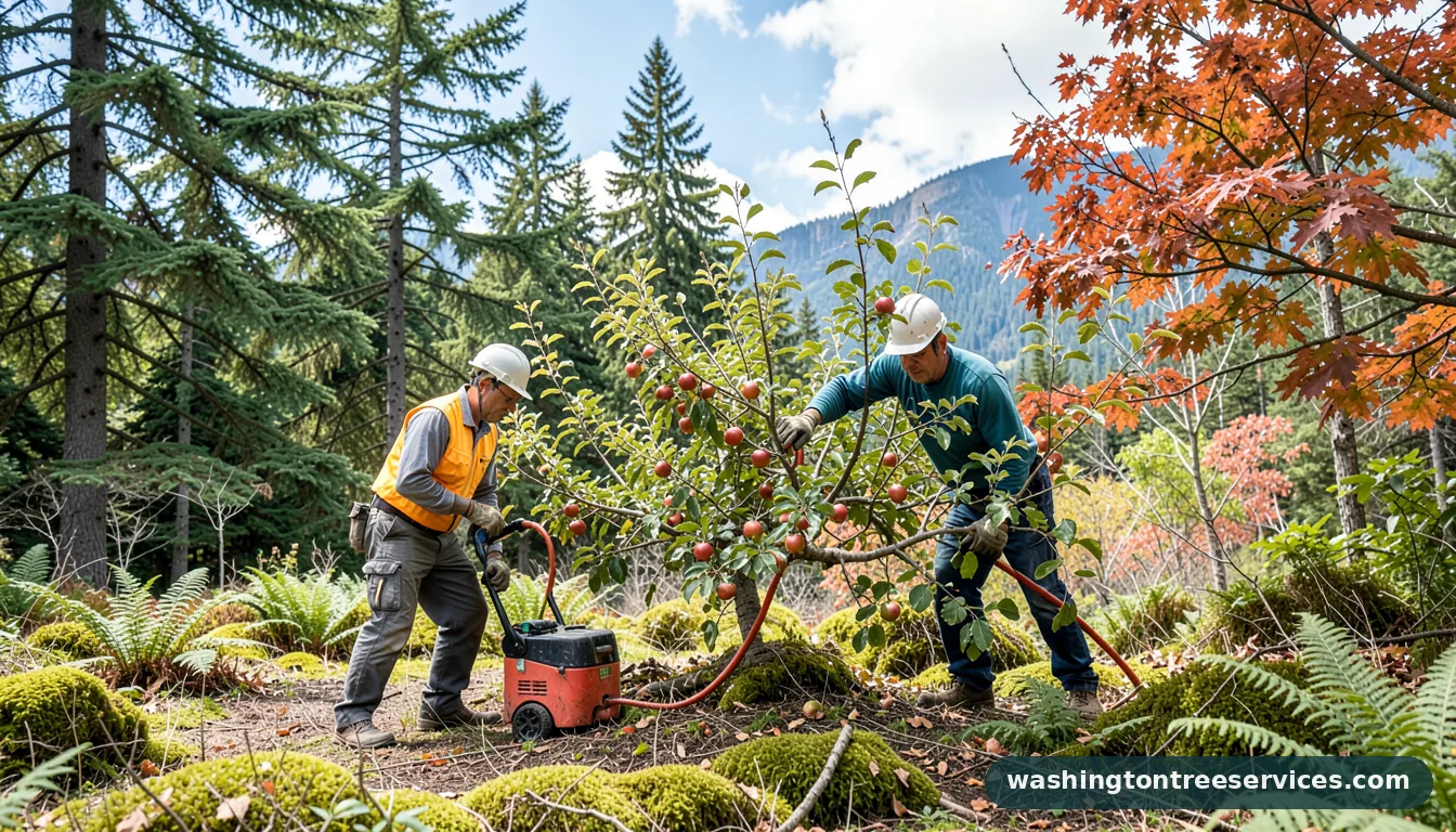 Certified arborists handling when to trim apple trees in washington state in Washington when to trim apple trees in washington state - certified arborists at work in Washington