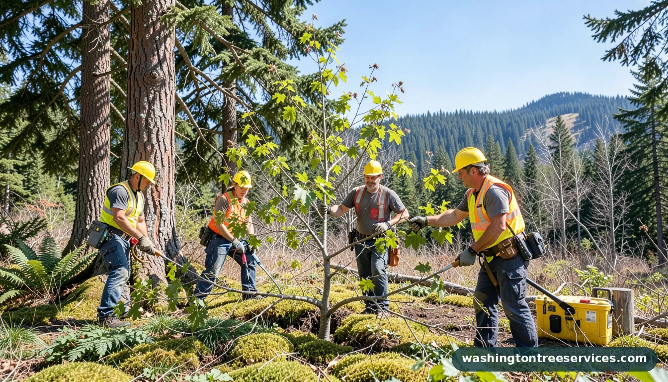 when to trim cherry trees - tree service equipment and crew in Washington