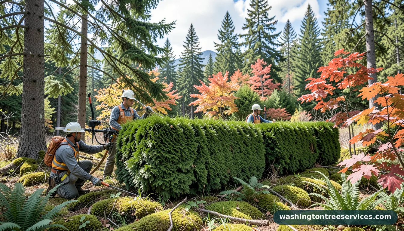 Professional equipment for when to trim thuja hedge in Washington when to trim thuja hedge - tree service equipment and crew in Washington