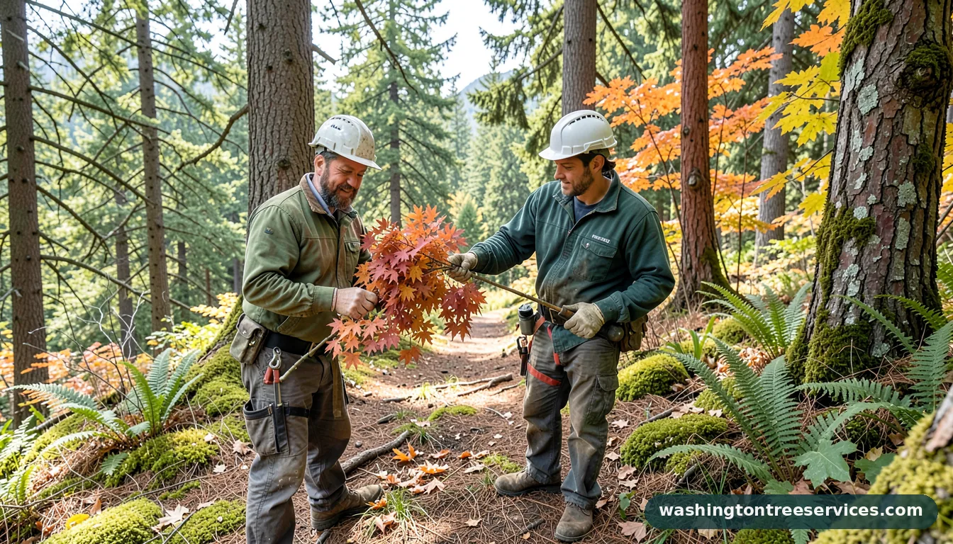 Certified arborists handling when trim japanese maple in Washington when trim japanese maple - certified arborists at work in Washington
