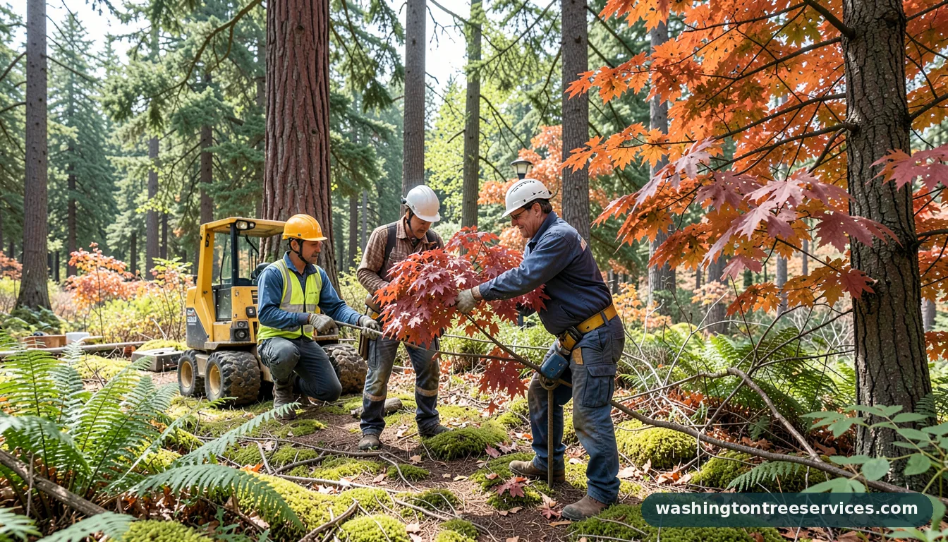 Professional equipment for when trim japanese maple in Washington when trim japanese maple - tree service equipment and crew in Washington