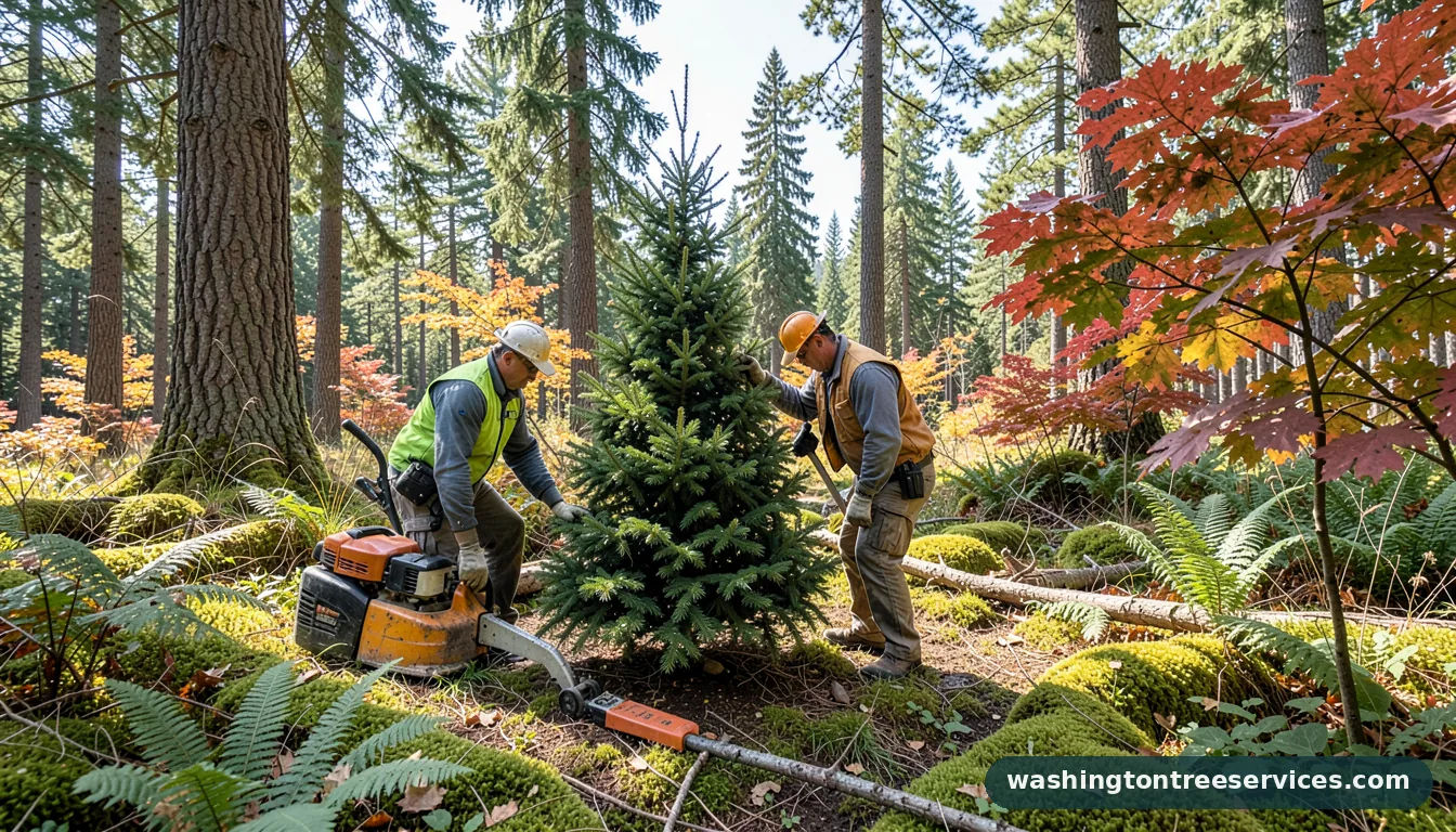 where can i cut down a christmas tree - certified arborists at work in Washington