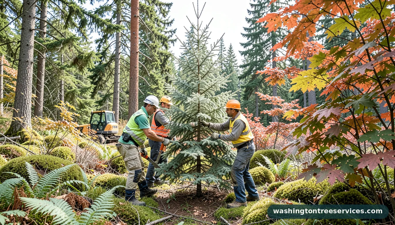 Professional equipment for white spruce tree care in Washington white spruce tree care - tree service equipment and crew in Washington