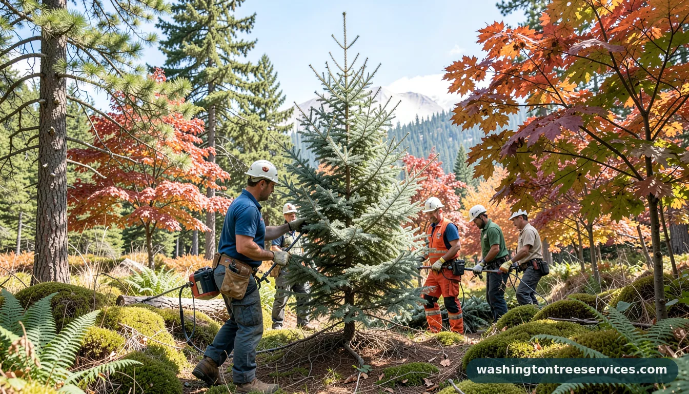 Completed white spruce tree care project by Washington Tree Services white spruce tree care - completed tree work by Washington Tree Services
