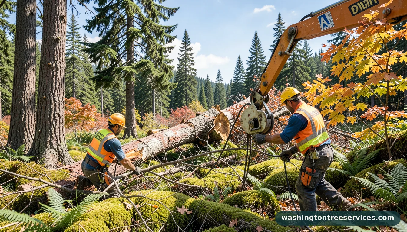 winch tree removal - completed tree work by Washington Tree Services