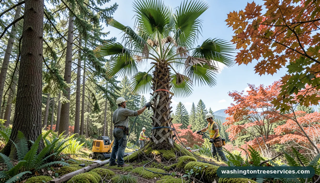 windmill palm tree pruning - professional tree service in Washington