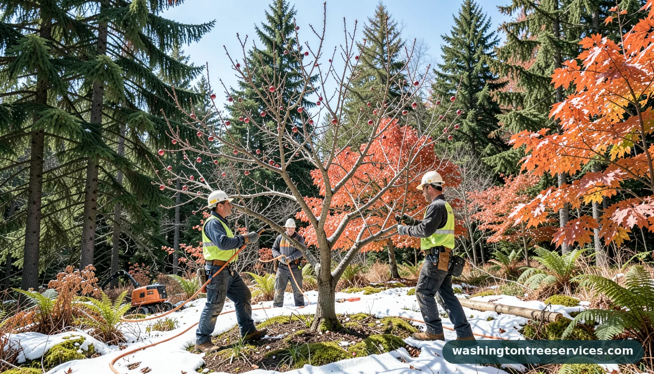 winter prune apple tree - completed tree work by Washington Tree Services