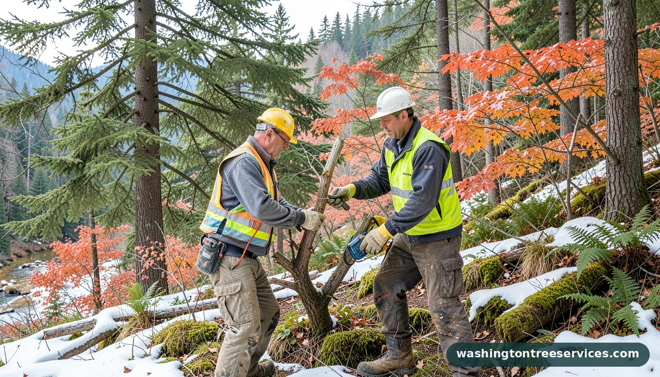 Professional equipment for winter pruning in Washington winter pruning - tree service equipment and crew in Washington