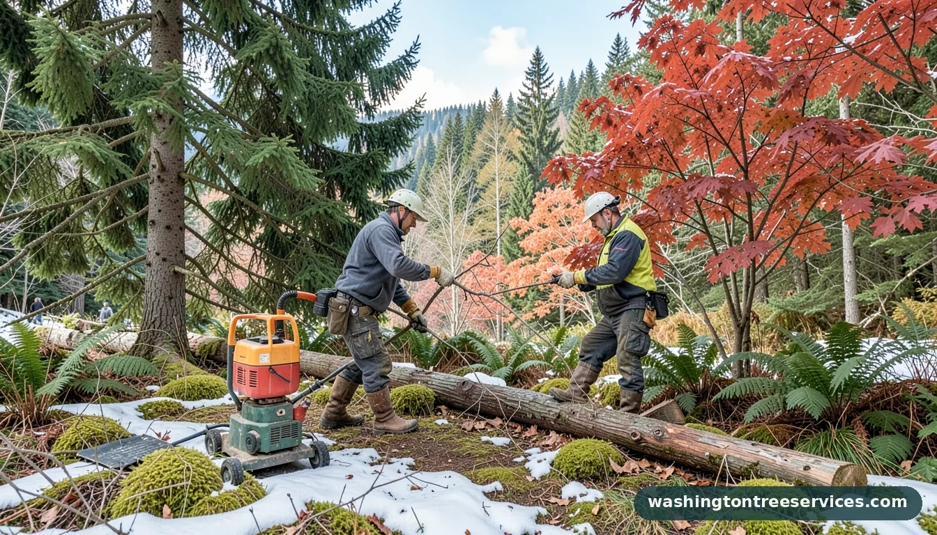 Completed winter pruning project by Washington Tree Services winter pruning - completed tree work by Washington Tree Services