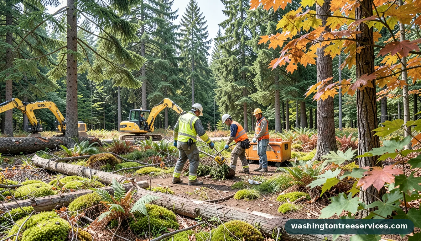 wolfe trees - tree service equipment and crew in Washington