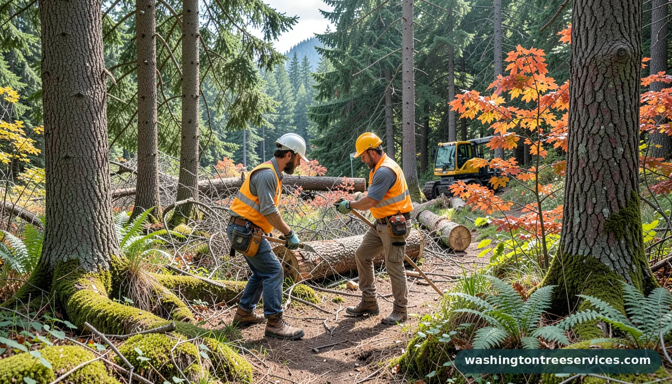 Certified arborists handling wrights logging and tree service in Washington wrights logging and tree service - certified arborists at work in Washington