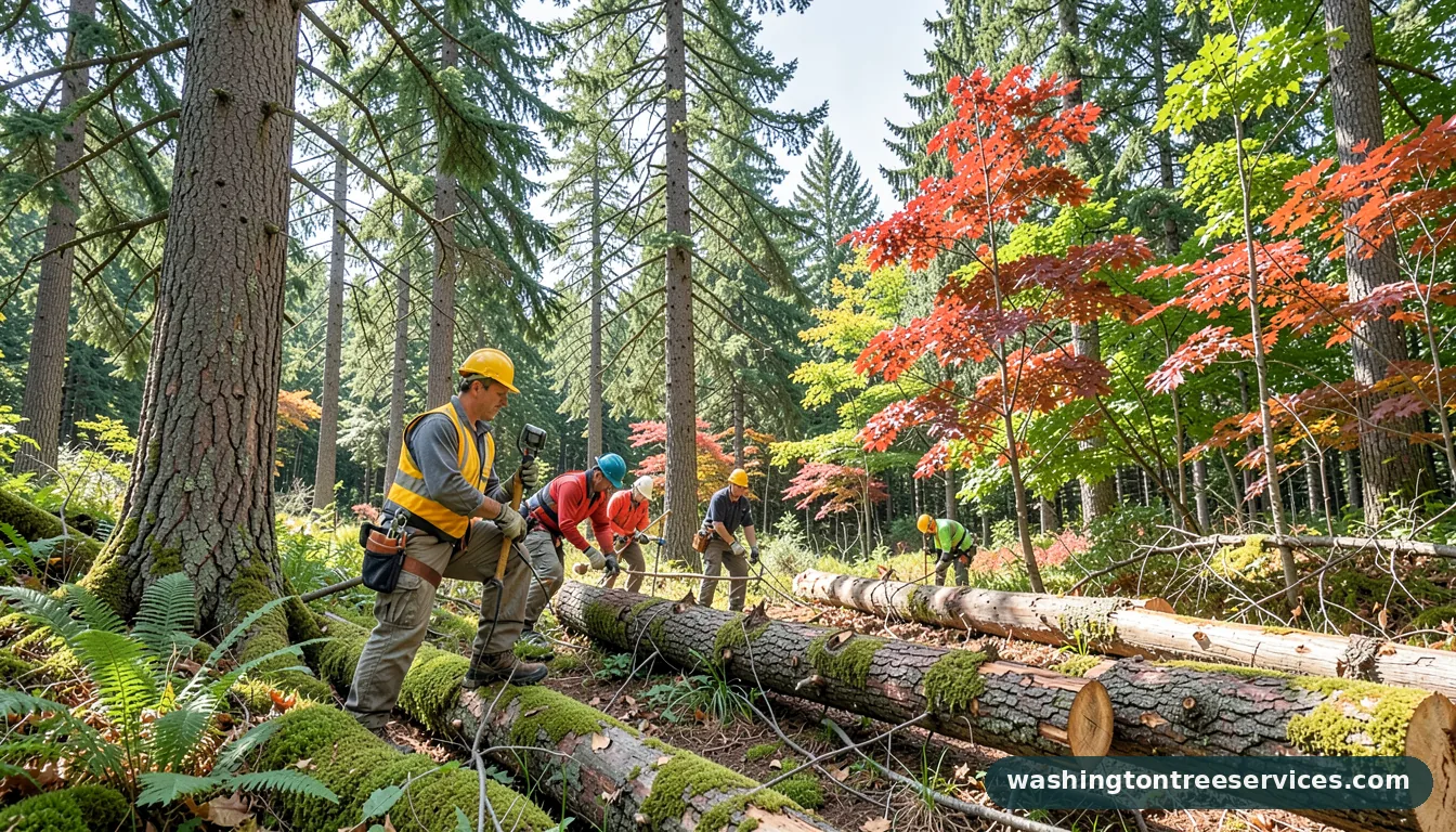 Professional equipment for wrights logging and tree service in Washington wrights logging and tree service - tree service equipment and crew in Washington