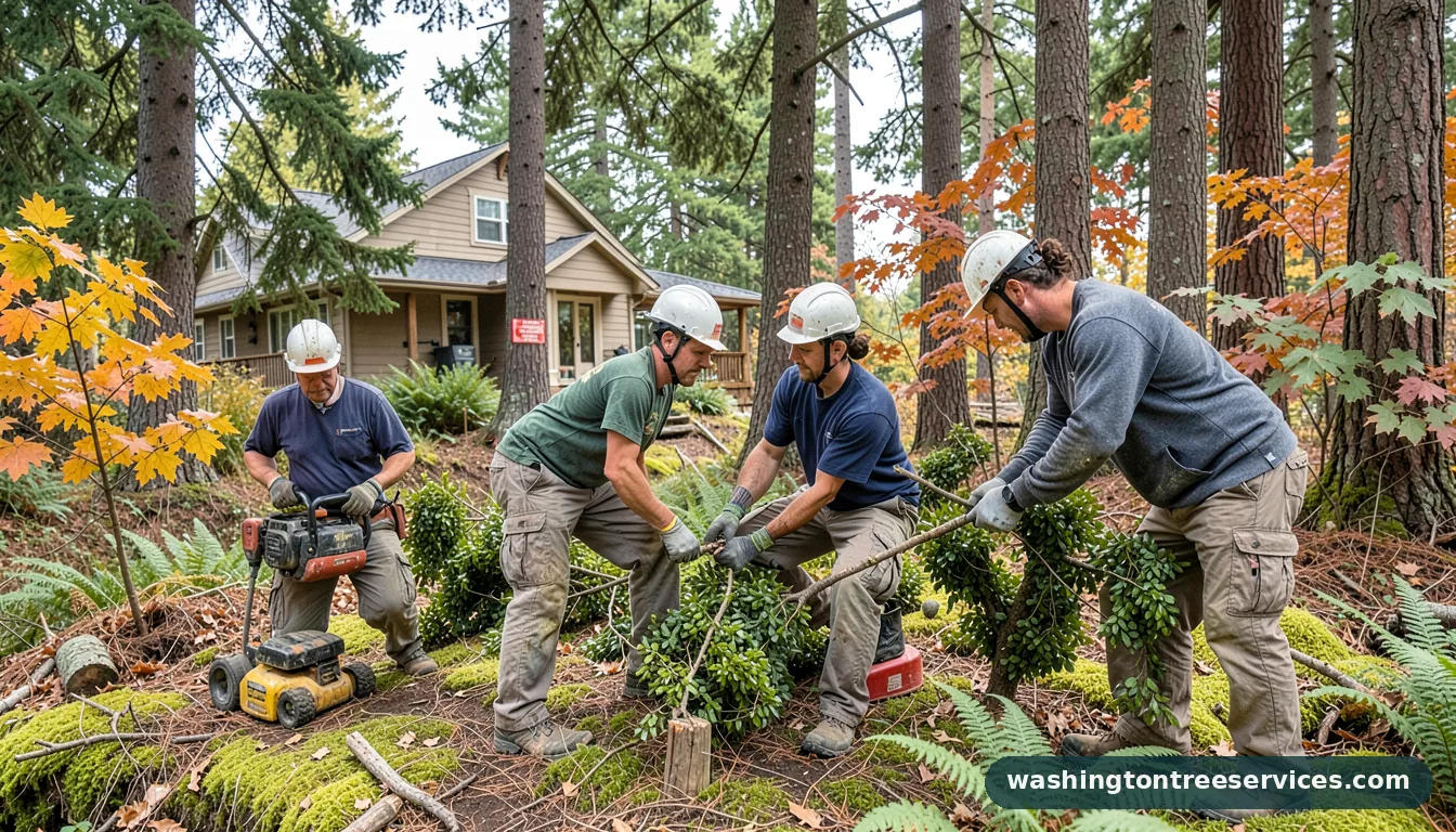 yew pruning - completed tree work by Washington Tree Services