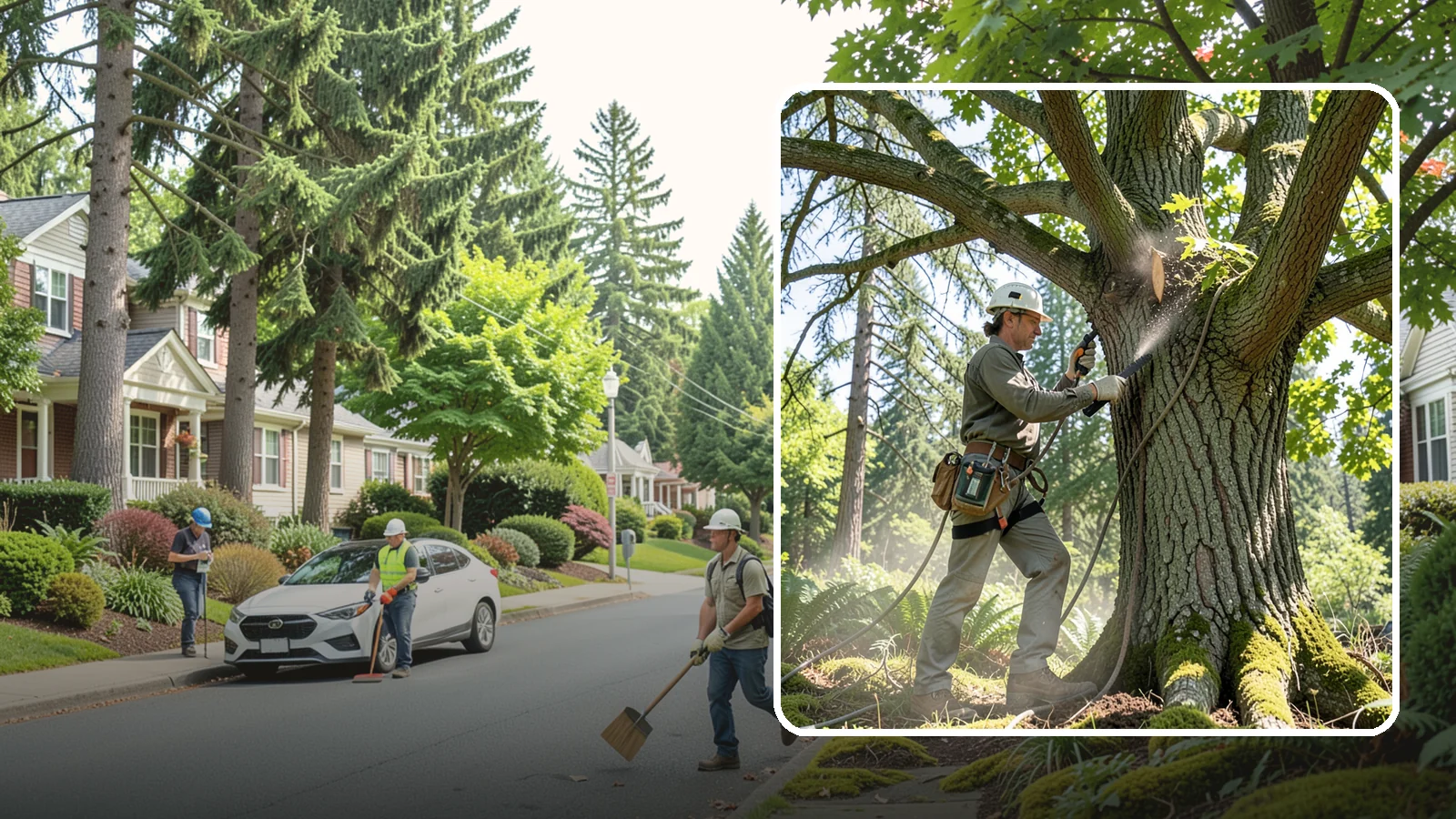 Air spading in Beaux Arts Village, King County, WA - The use of compressed air to excavate soil without harming roots.