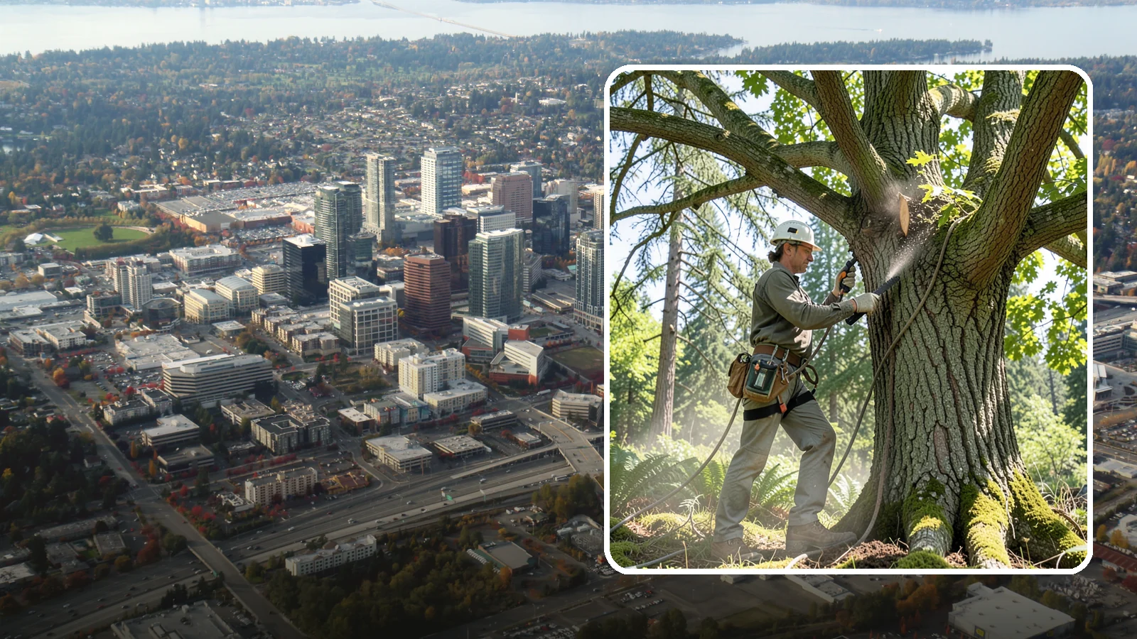 Air spading in Bellevue, King County, WA - The use of compressed air to excavate soil without harming roots.