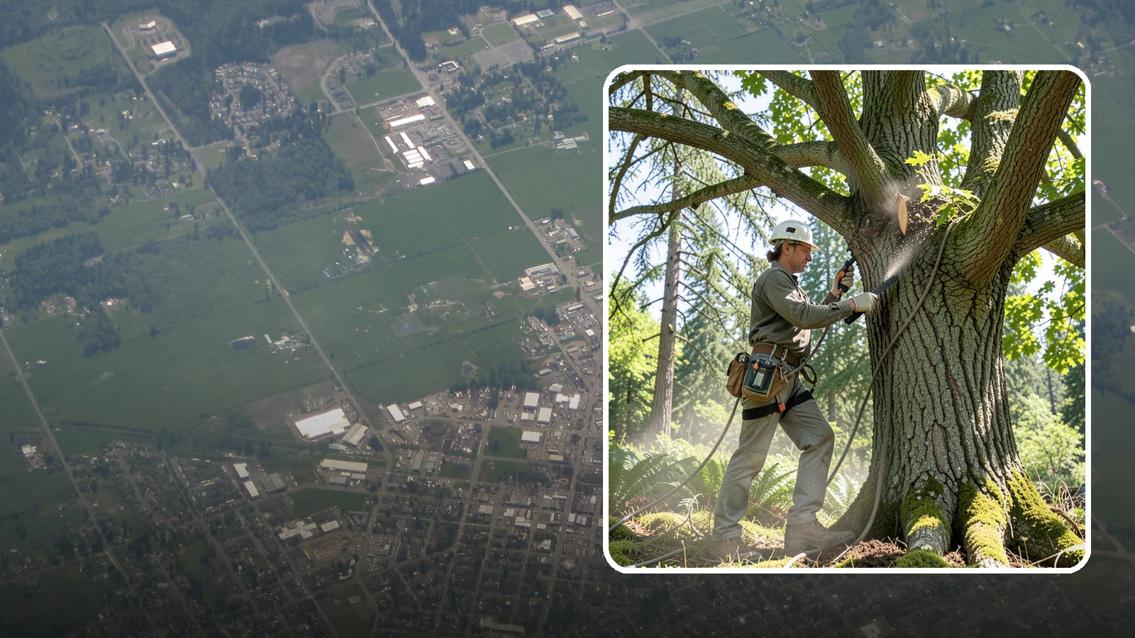 Air spading in Enumclaw, King County, WA - The use of compressed air to excavate soil without harming roots.