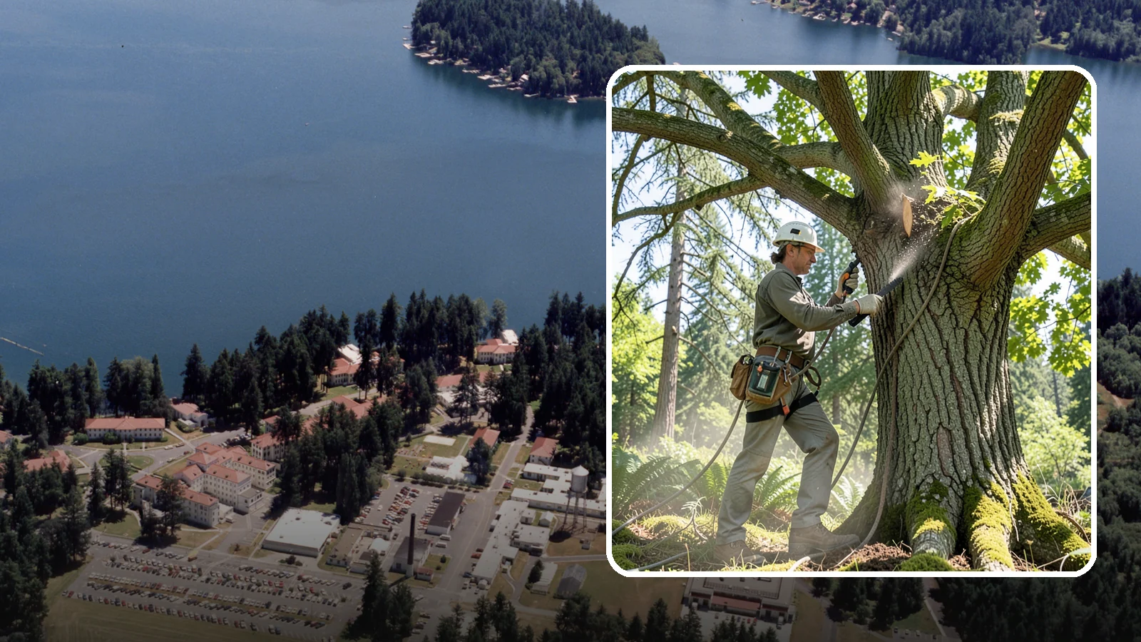 Air spading in Lakewood, Pierce County, WA - The use of compressed air to excavate soil without harming roots.