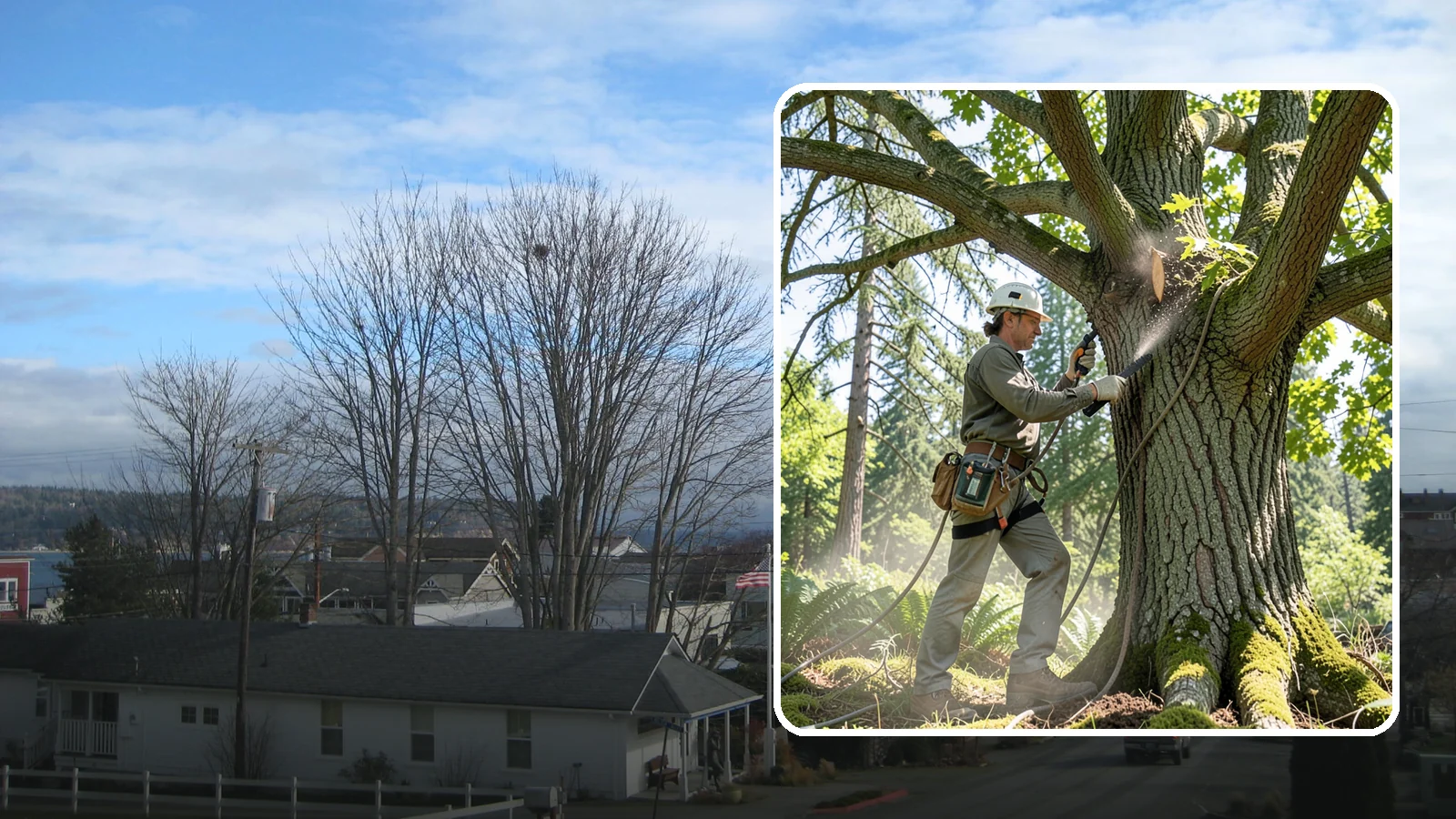 Air spading in Langley, Island County, WA - The use of compressed air to excavate soil without harming roots.