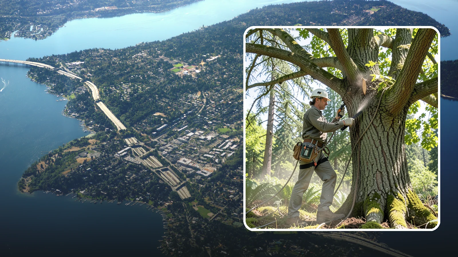 Air spading in Mercer Island, King County, WA - The use of compressed air to excavate soil without harming roots.