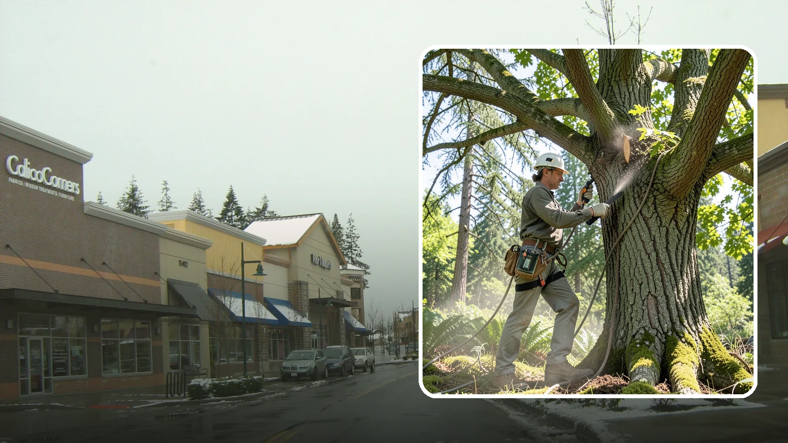 Air spading in Mill Creek, Snohomish County, WA - The use of compressed air to excavate soil without harming roots.