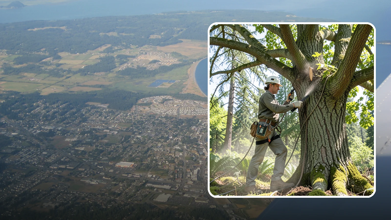 Air spading in Oak Harbor, Island County, WA - The use of compressed air to excavate soil without harming roots.