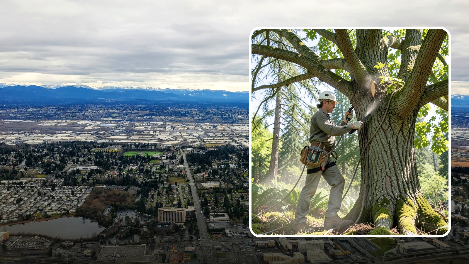 Air spading in SeaTac, King County, WA - The use of compressed air to excavate soil without harming roots.