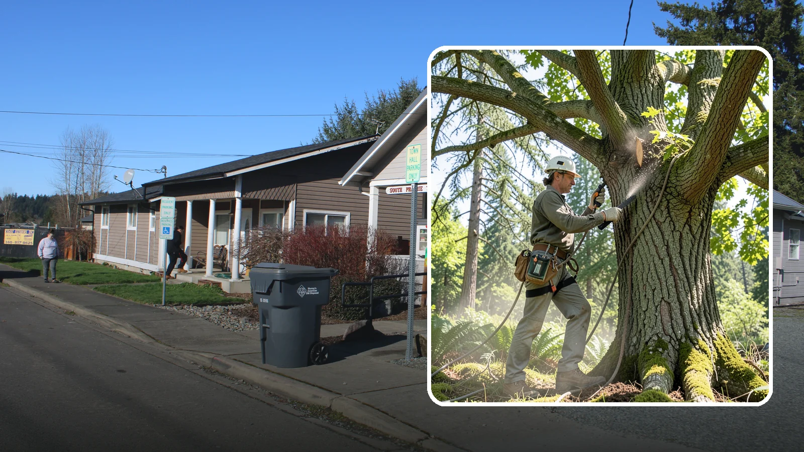 Air spading in South Prairie, Pierce County, WA - The use of compressed air to excavate soil without harming roots.